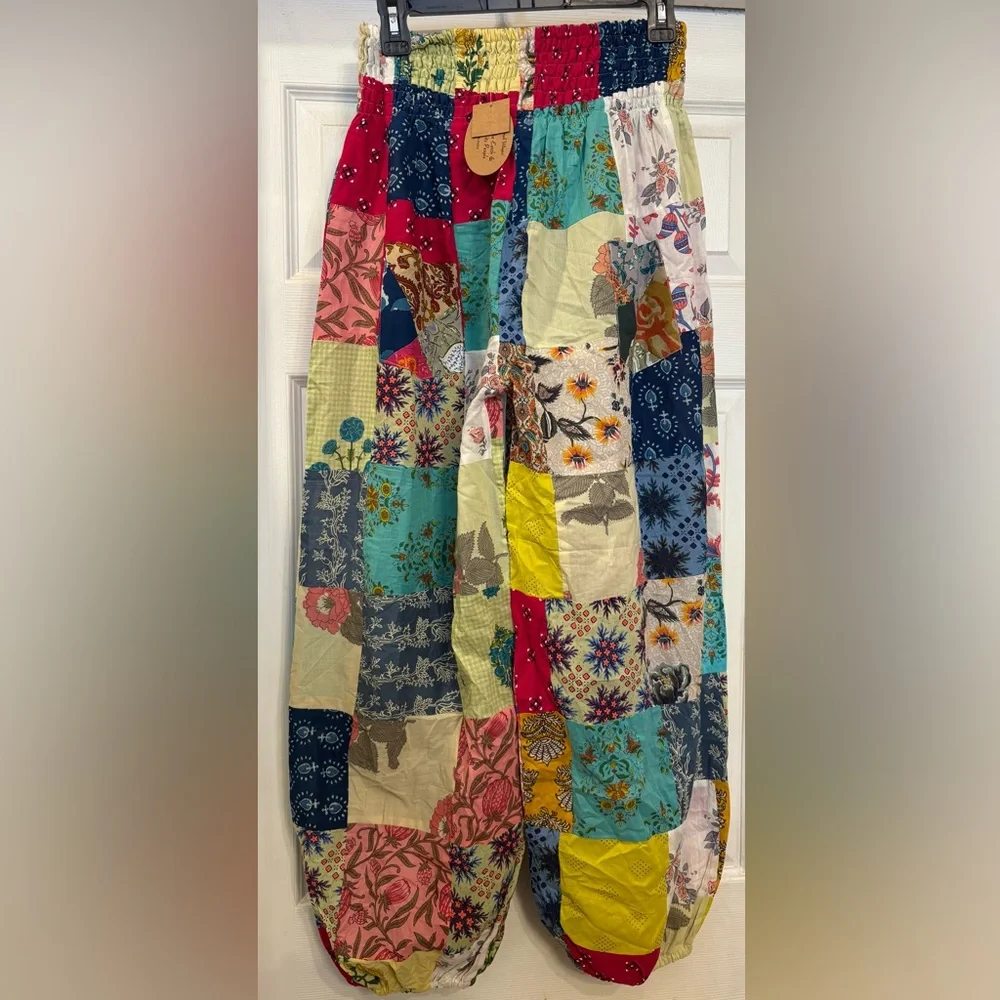 NWT Art Studio Company Sari Cotton Patchwork Jogger Pants Women’s L/XL - Picture 11 of 16